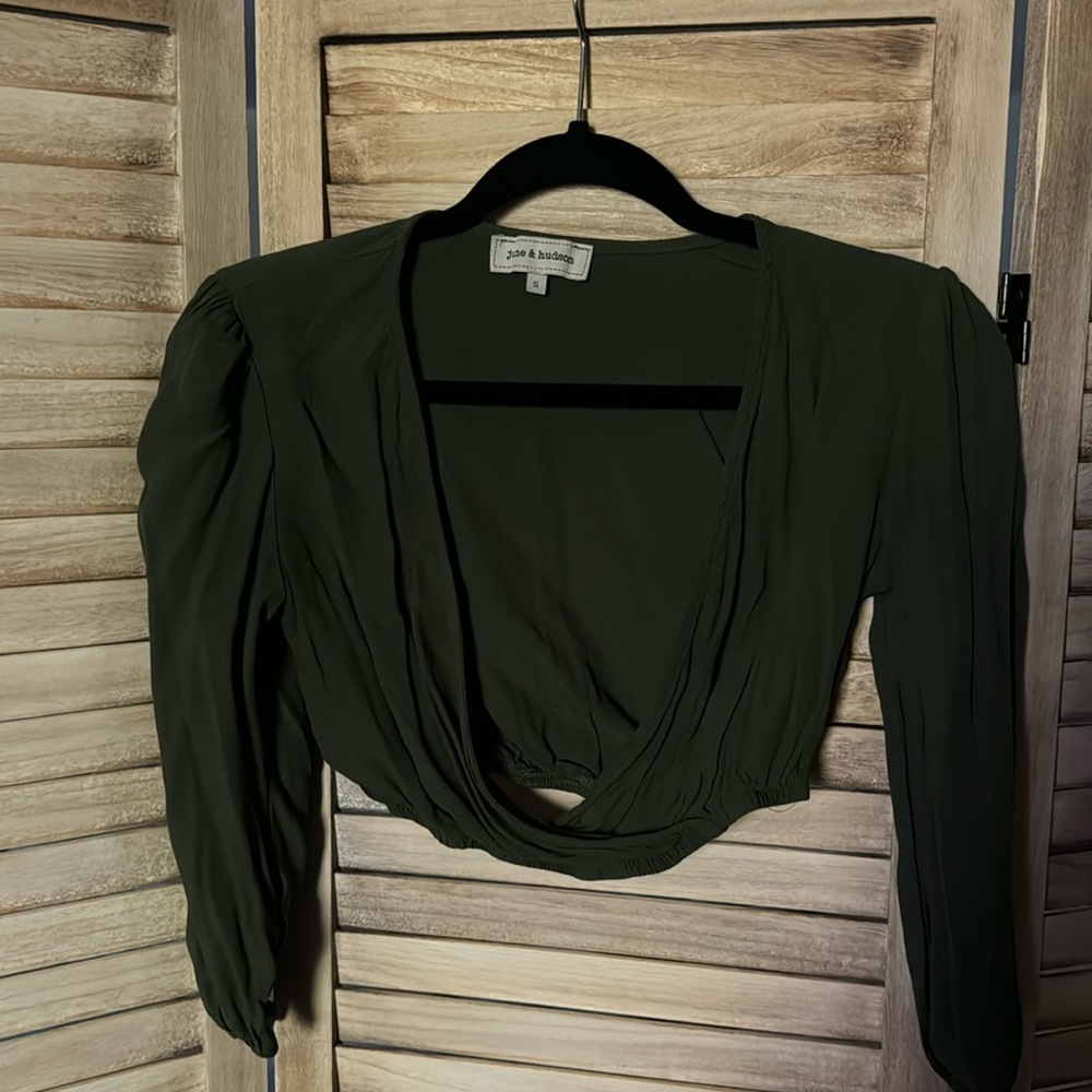 Forest green crop top